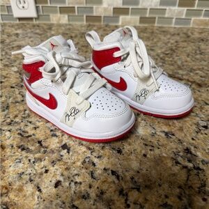 Nike Air Jordan 1 Kids Red and White Sneakers